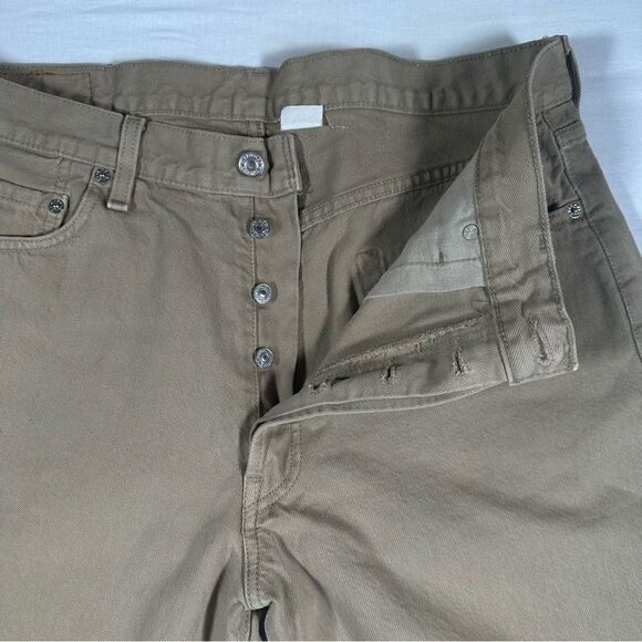 Vintage Levi 501XX Sz 33x32 Button Fly Straight Leg Denim Jeans Beige Tan Mexico - Picture 3 of 9